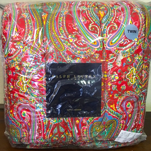 RALPH LAUREN Bright Colorful Paisley Twin Comforter Original Package NEW RARE!!! - Picture 10 of 10